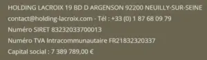 arnaque escroquerie Holding Lacroix