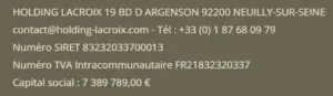 arnaque escroquerie Holding Lacroix