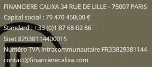 Financiere Calixa arnaque escroquerie