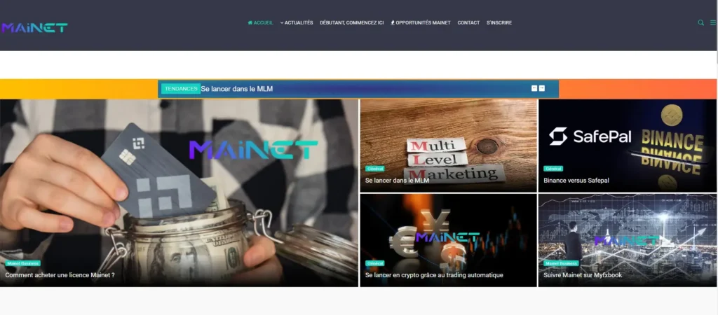 Mainet France est une plateforme frauduleuse, risque d'escroquerie important